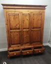 Quality triple size solid pine wardrobe  with drawers