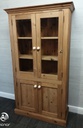 country style Pine Part Glazed Bookcase Cupboard