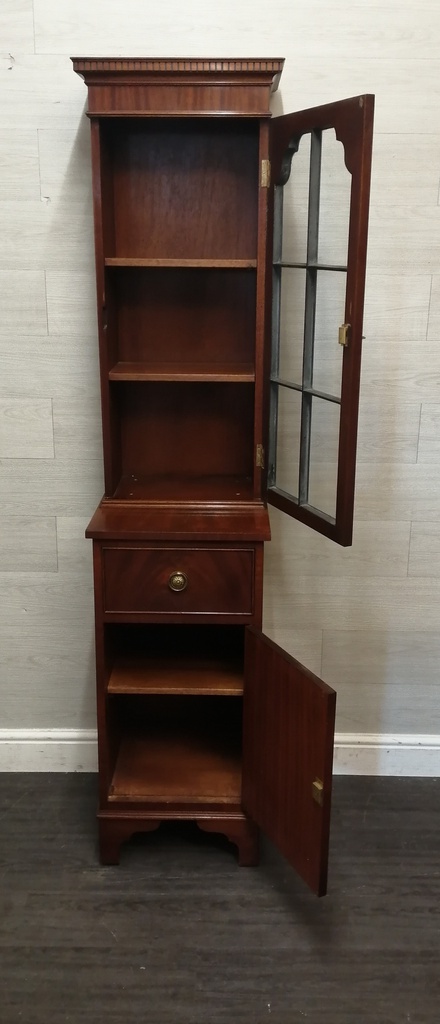 lovely very neat repro mahogany display unit