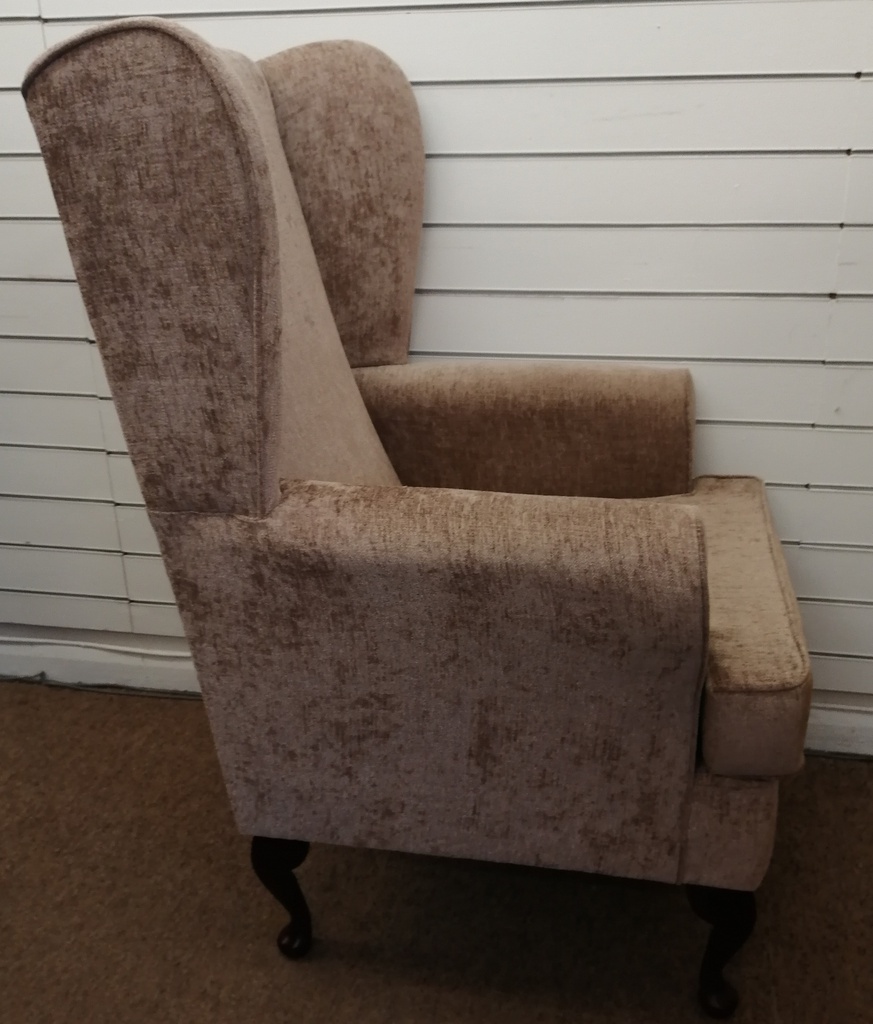 high backdark beige Fireside Armchair