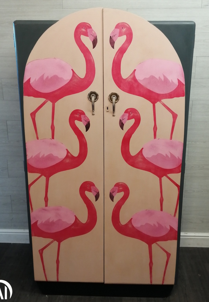 Stunning retro painted  wardrobe