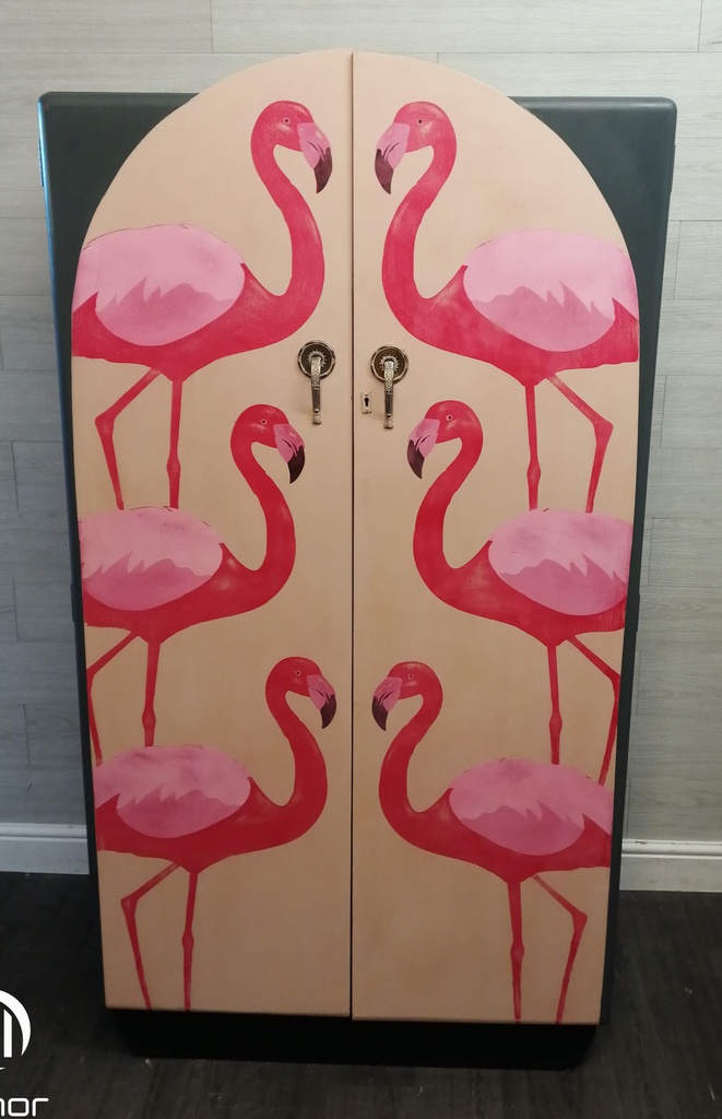Stunning retro painted  wardrobe