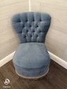 neat blue bedroom chair