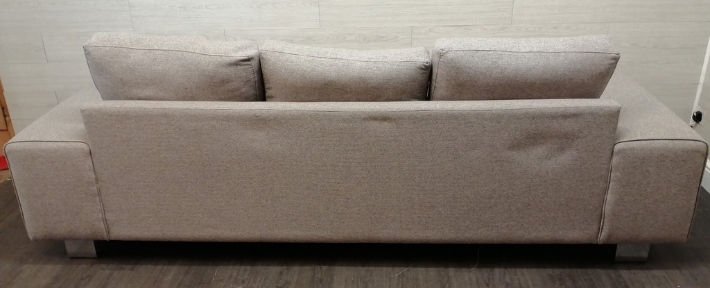 contemporary three seat grey sofa