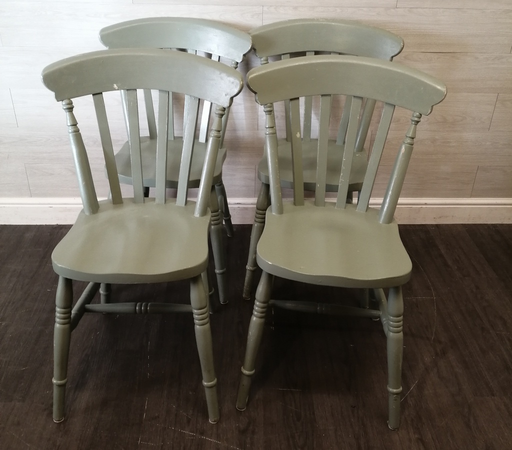 shabby chic green Table and Four Chairs Set