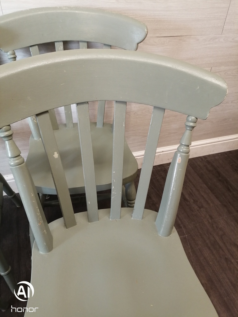 shabby chic green Table and Four Chairs Set