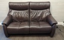 modern brown leather ELECTRIC TWO SEATER RECLINER SOFA