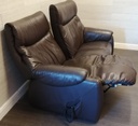 modern brown leather ELECTRIC TWO SEATER RECLINER SOFA