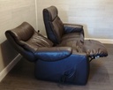 modern brown leather ELECTRIC TWO SEATER RECLINER SOFA