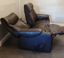 modern brown leather ELECTRIC TWO SEATER RECLINER SOFA