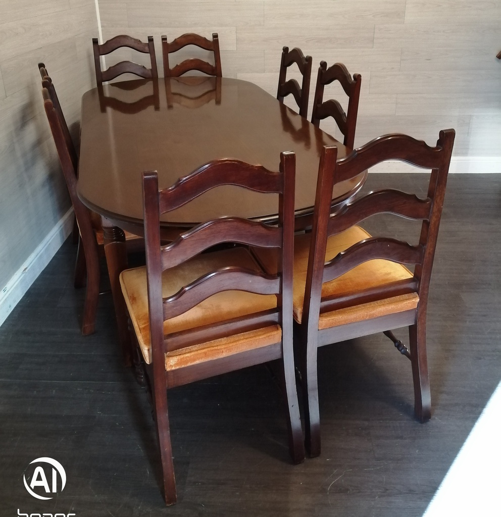 extending table and eight chair set