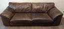 QUALITY BROWN LEATHER THREE SEATER RUSTIC STYLE SOFA