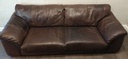 QUALITY BROWN LEATHER THREE SEATER RUSTIC STYLE SOFA