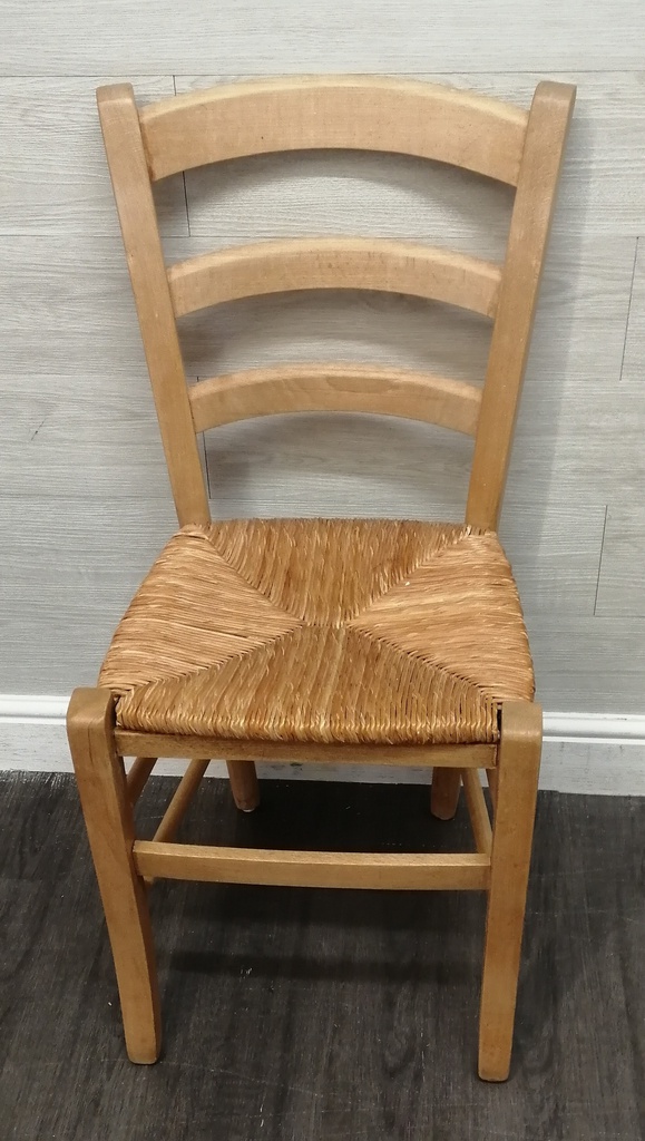 4 X RUSH SEATED NEAT DINING CHAIRS