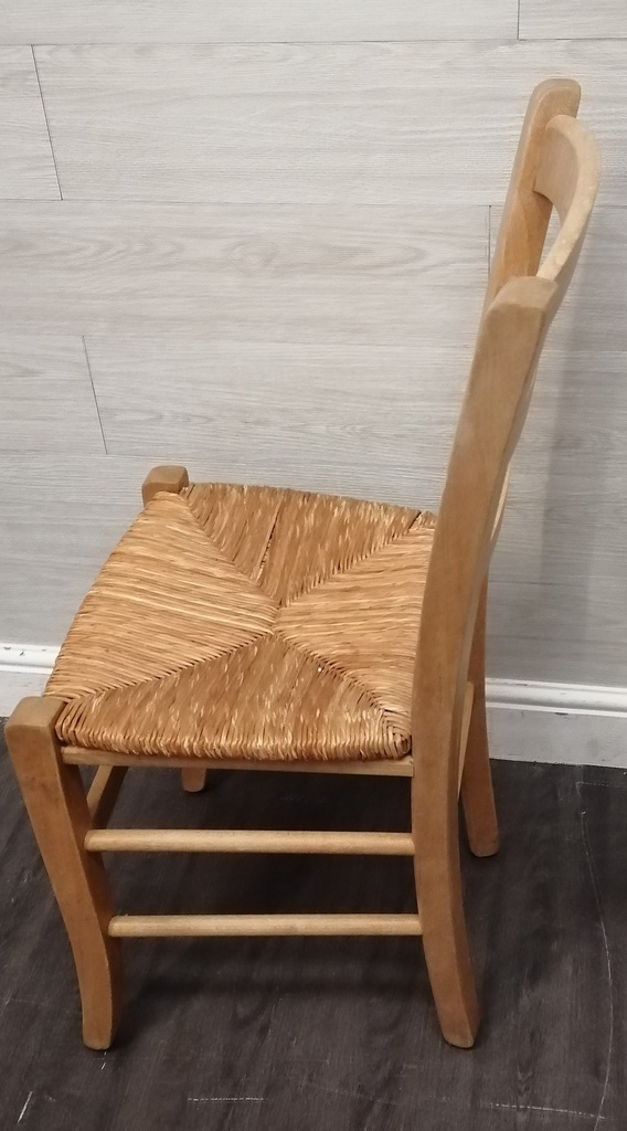 4 X RUSH SEATED NEAT DINING CHAIRS