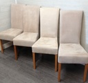 4 X CREAM SUEDE STYLE  DINING CHAIRS