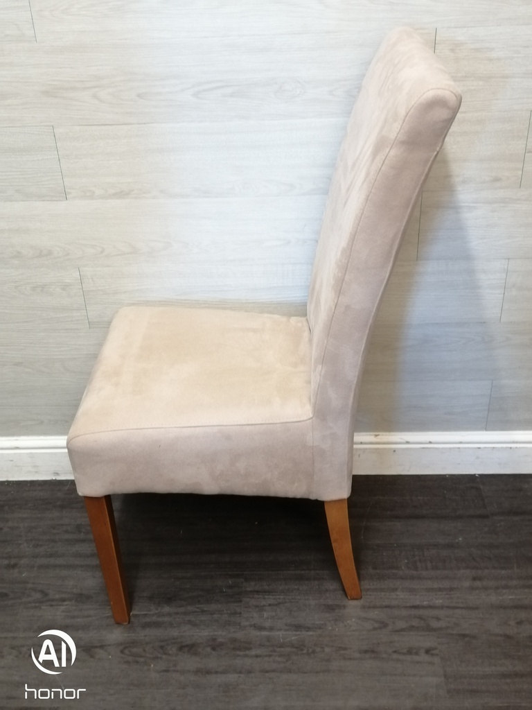 4 X CREAM SUEDE STYLE  DINING CHAIRS