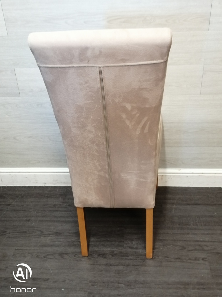 4 X CREAM SUEDE STYLE  DINING CHAIRS