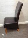 PAIR OF BROWN  FAUX LEATHER DINING CHAIRS