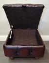 THOMAS LLOYD BROWN LEATHER  OTTOMAN FOOTSTOO