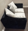 lovely neat silver and black pillow back sofa