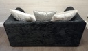 lovely neat silver and black pillow back sofa