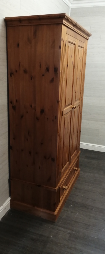 solid pine double wardrobe with drawer