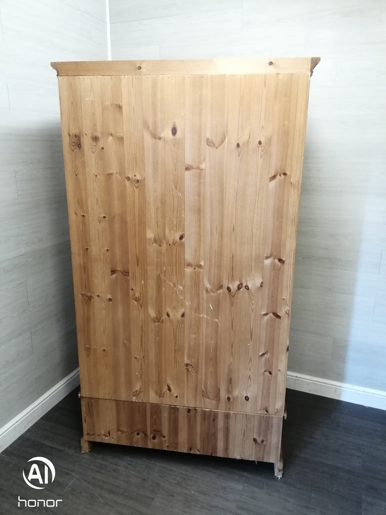 solid pine double wardrobe with drawer