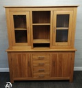 LOVELY OAK PART GLAZED DRESSER