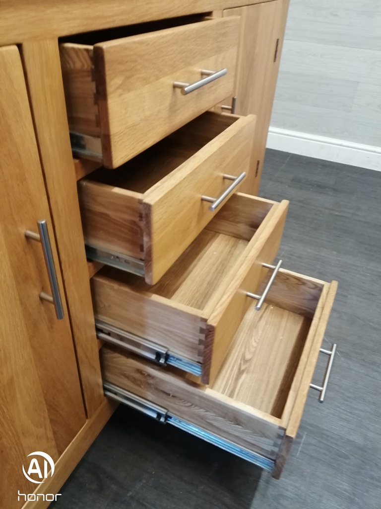 LOVELY OAK PART GLAZED DRESSER