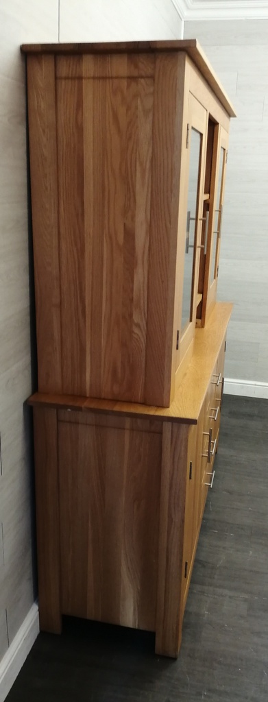 LOVELY OAK PART GLAZED DRESSER