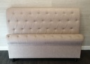 5ft BEIGE TONED  Button Back ROLL TOP Bed Frame