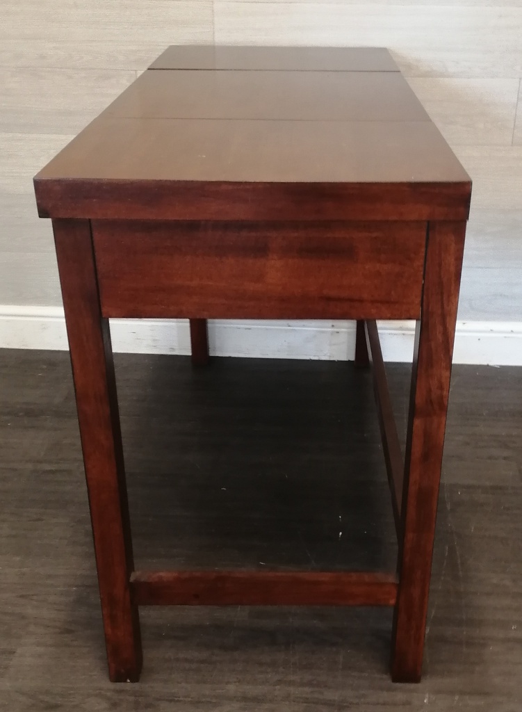 NEAT DARK WOOOD DRESSING TABLE WITH LIFT UP MIRROR