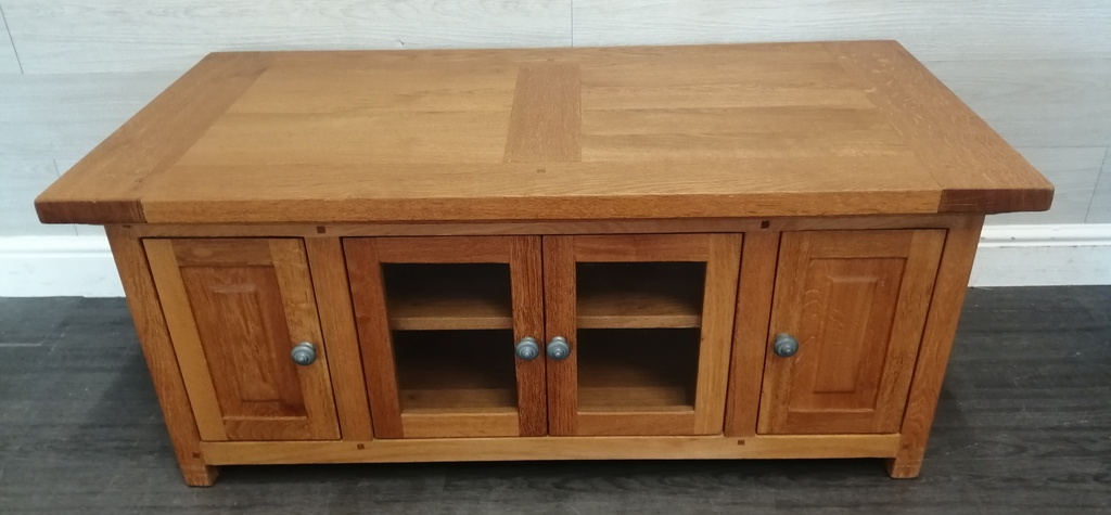 OAK GLAZED TV bench