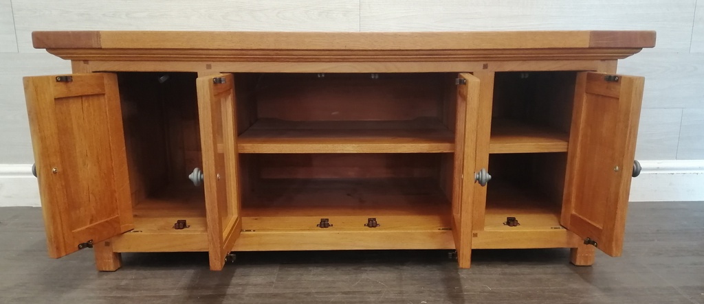 OAK GLAZED TV bench