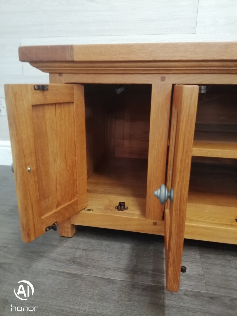 OAK GLAZED TV bench