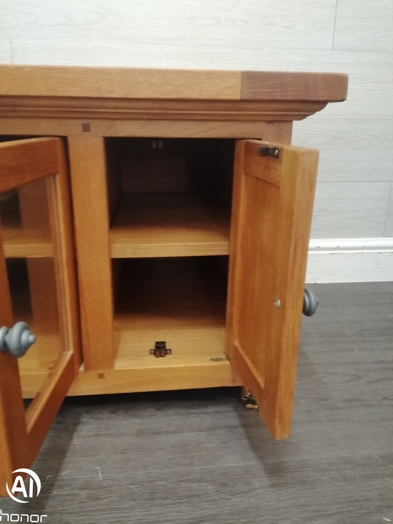 OAK GLAZED TV bench