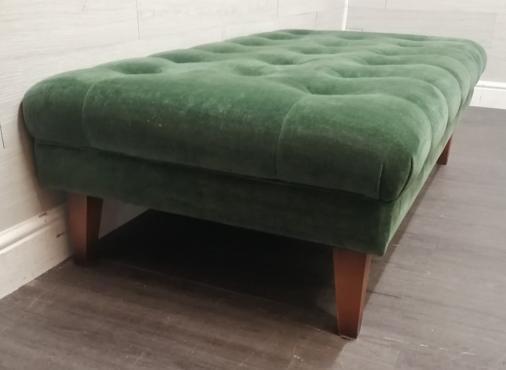 stunning large green footstool / coffee table