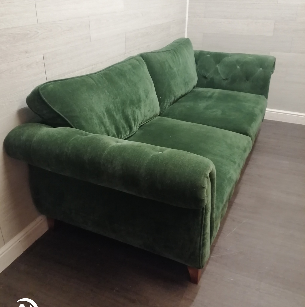 stunning green velvet style sofa