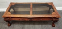 large mahogany glazed top coffee table