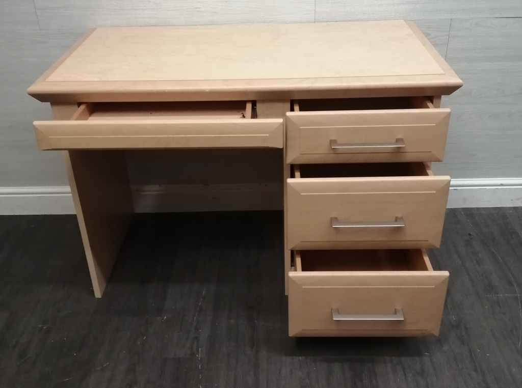 beech style dressing table / desk with stool