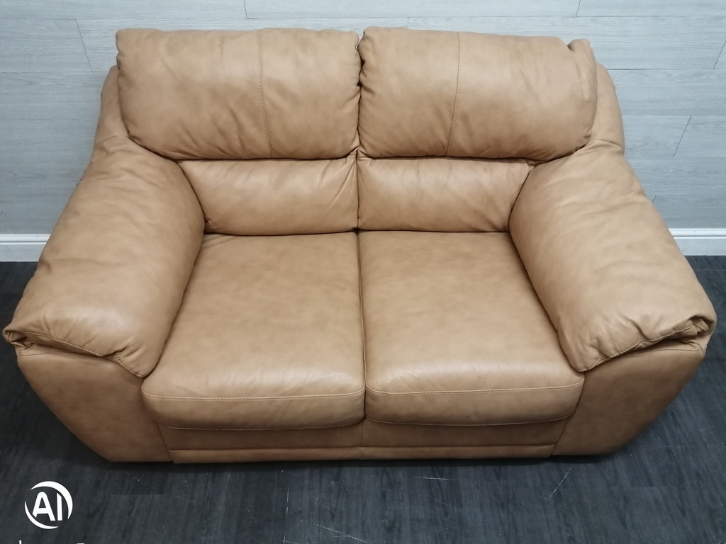 NEAT TWO SEATER LEATHER SOFA