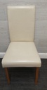 4 X CREAM FAUX LEATHER DINING CHAIRS