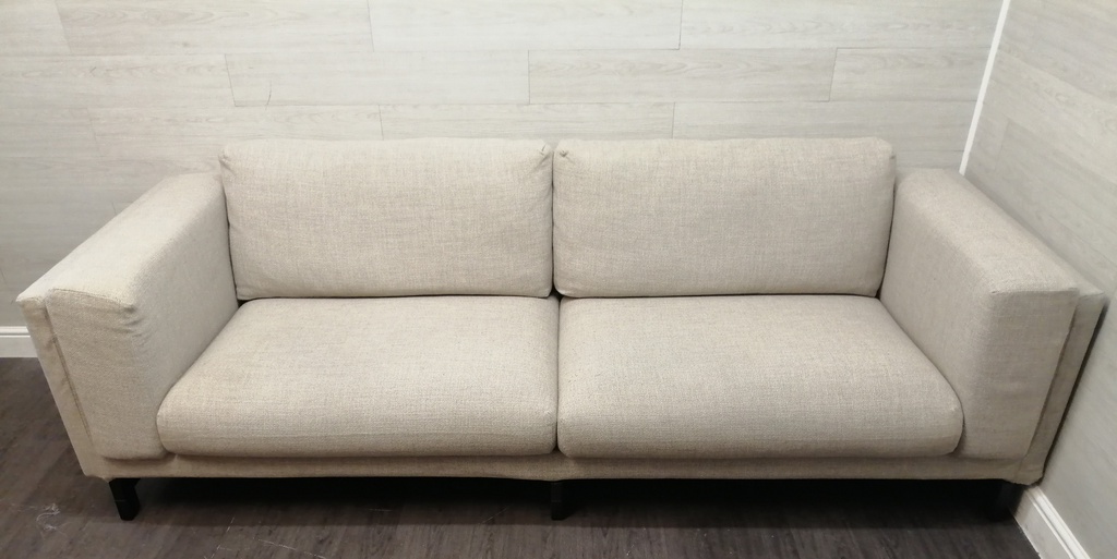 Large contemporary three seater  sofa with footstool