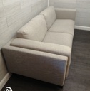 Large contemporary three seater  sofa with footstool
