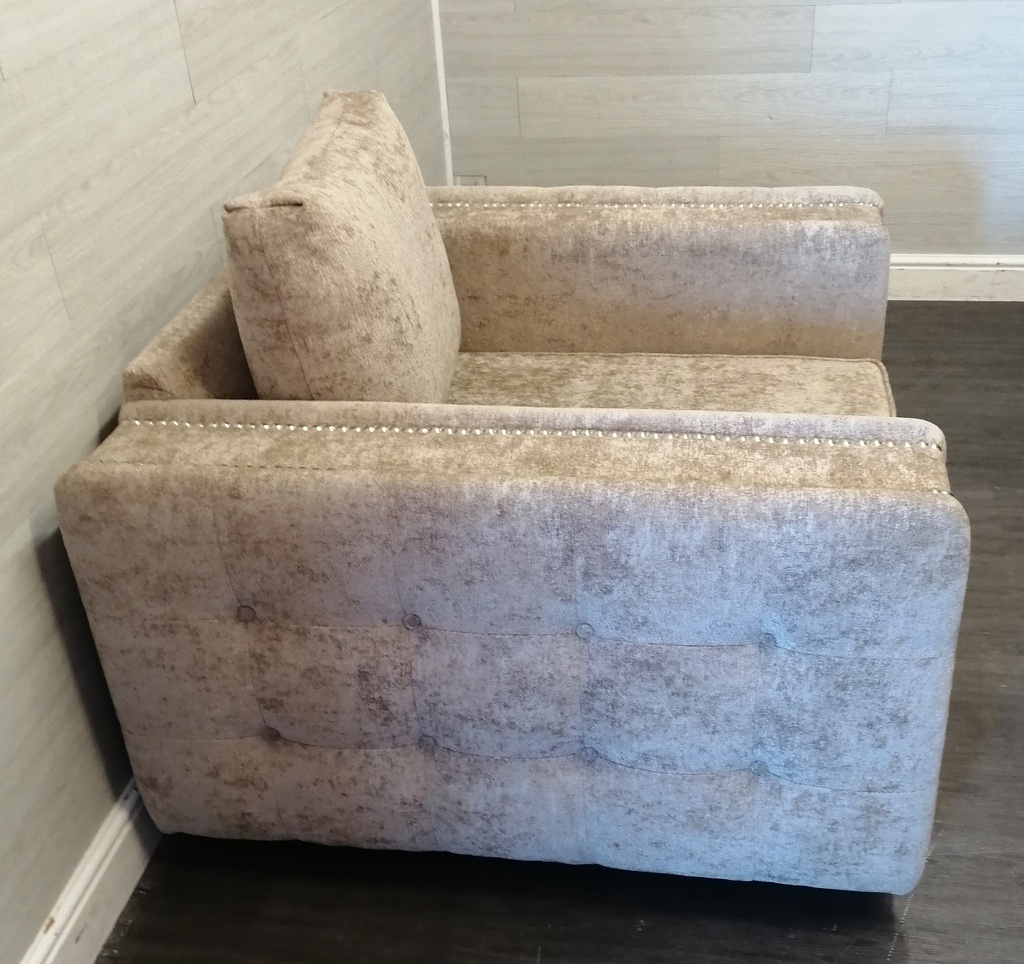 lovely modern beige tone square armchair