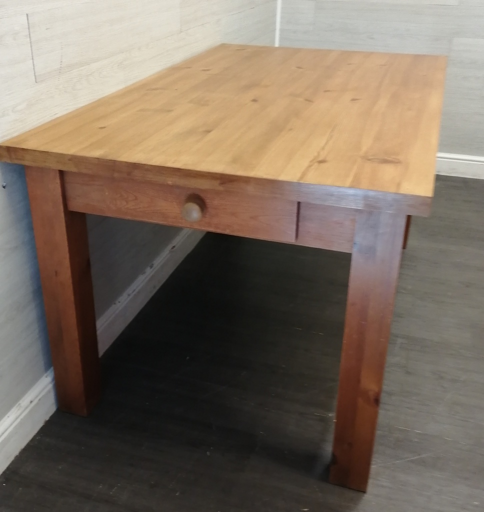 5ft SOLID PINE DINING TABLE WITH DRAWER