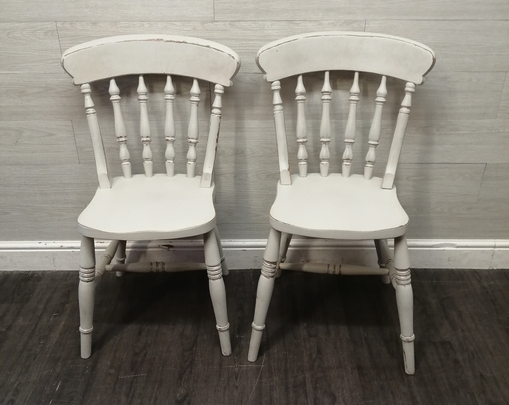 LOVELY SHABBY CHIC DINING TABLE,TWO CHAIRS &amp; BENCH SET