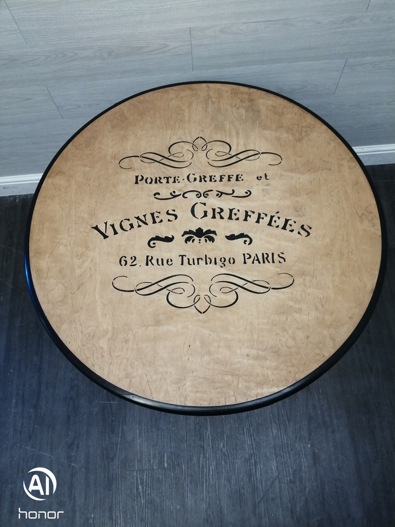 lovely round tall painted coffee table