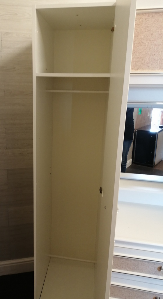 Neat single door wardrobe with vanity unit